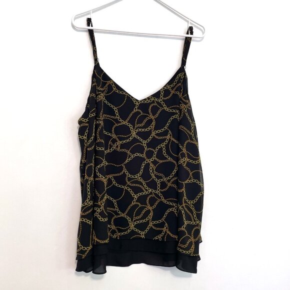 NEW NWT TORRID 3 Plus Size Sophie Black Chain Print Double Layer Swing Cami Tank - Picture 13 of 15